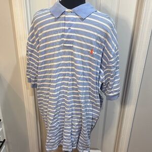 Polo by Ralph Lauren Light Blue and White Striped Shirt